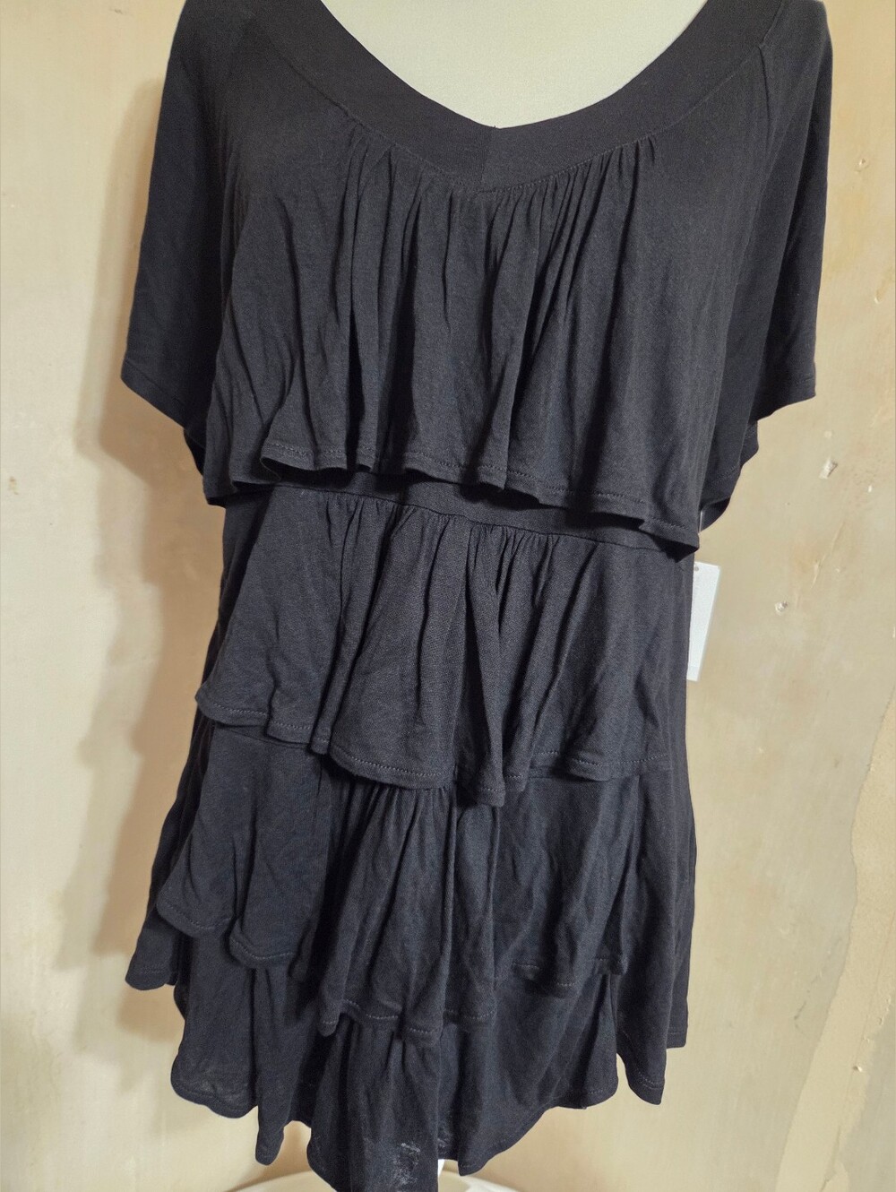 Black Ruffle Front Top - Picture 6 of 9
